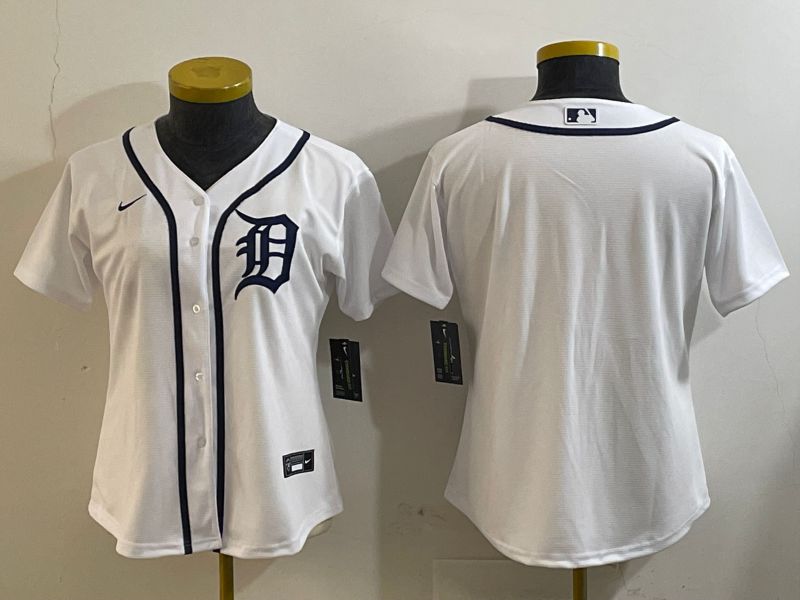 Women Detroit Tigers Blank White Game 2025 Nike MLB Jersey style 2